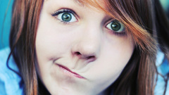 Woman green eyes faces