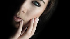 Woman green eyes faces