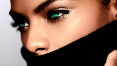 Woman green eyes faces