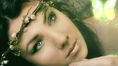 Woman green eyes fantasy