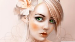 Woman green eyes fantasy art