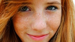 Woman green eyes freckles redheads