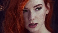 Woman green eyes models hattie watson redheads
