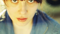 Woman green eyes portraits