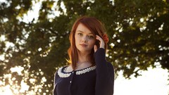 Woman green eyes redheads pale skin Lass-model Julie Kennedy