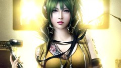 Woman green hair singers