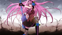 Woman guitars anime girls vocaloid megurine luka