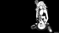 Woman guitars vector art