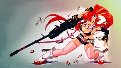 Woman Guns Anime ammunition anime girls ponytails tengen toppa 