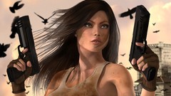 Woman Guns Birds 3d cities