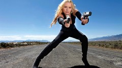 Woman Guns blondes high heels Helena Mattsson