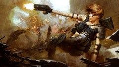 Woman Guns explosions action girls with guns