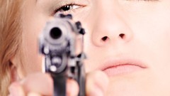 Woman Guns faces target girls with guns