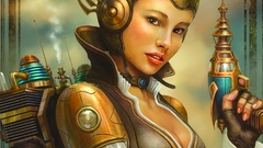 Woman Guns futuristic steampunk