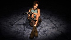 Woman Guns game floor video brunettes tomb raider lara croft 