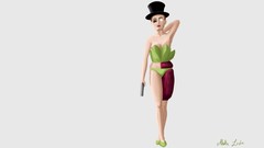 Woman Guns gears hats monocle standing panties boobs