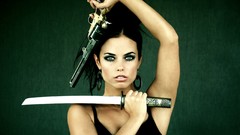 Woman Guns Katana weapons