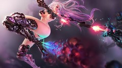 Woman Guns Robots long hair battles