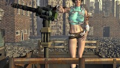 Woman Guns science fiction nude Gatling digital art cgi 3D girls