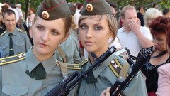Woman Guns soldiers blue eyes girls with guns Russians