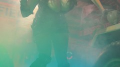 Woman Guns sunglasses brunettes models cleavage boobs girls 