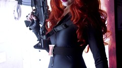 Woman Guns Warriors m4a1 brunettes Black Widow