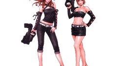 Woman Guns white background brunettes bra yamashita shunya 