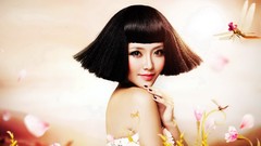 Woman hairstyle asians short hair bangs models