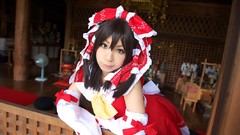 Woman hakurei reimu touhou miko cosplay video games detached 