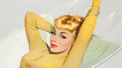 Woman hammock blondes 20th century