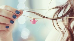 Woman hands Objects long hair