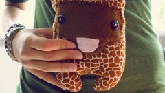 Woman hands stuffed animals