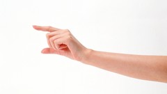 Woman hands white background