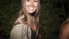 Woman happy party long hair