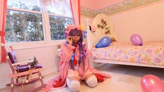 Woman hats asians long hair bangs touhou purple hair patchouli 