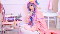 Woman hats asians long hair bangs touhou purple hair patchouli 