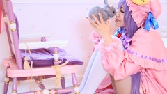 Woman hats asians long hair bangs touhou purple hair patchouli 