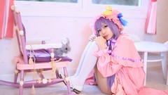 Woman hats asians long hair bangs touhou purple hair patchouli 