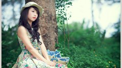 Woman hats asians Viet Nam