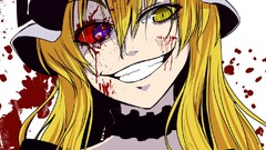 Woman hats blondes anime girls yellow eyes touhou yakumo yukari 