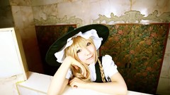 Woman hats blondes asians long hair witches touhou kirisame 