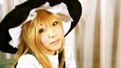 Woman hats blondes asians long hair witches touhou kirisame 