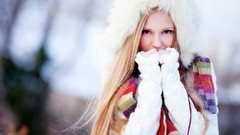 Woman hats blondes long hair
