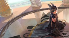 Woman hats buildings capes