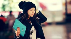 Woman hats Celebrity asians brunettes singers Korean Choi 