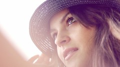 Woman hats faces brunettes