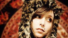 Woman hats faces brunettes piercings