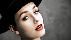 Woman hats faces models