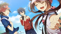 Woman hats gloves hue Pokemon male long hair closed eyes 