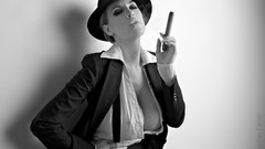 Woman hats greyscale Jordan Carver